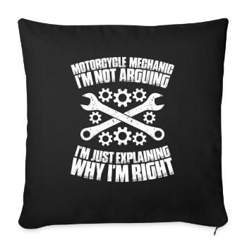 Ingénieur mécatronique à deux roues Mécanicien Moto - Housse de coussin décorative 45 x 45 cm - noir - Devant
