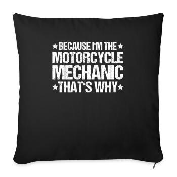 Ingénieur mécatronique à deux roues Mécanicien Moto - Housse de coussin décorative 45 x 45 cm - noir - Devant