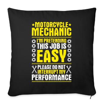 Ingénieur mécatronique à deux roues Mécanicien Moto - Housse de coussin décorative 45 x 45 cm - noir - Devant
