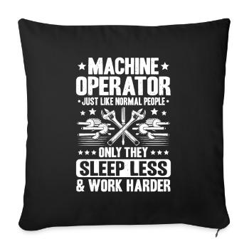 Machine and plant operators Machine operators - Sofa pillowcase 17,3'' x 17,3'' (45 x 45 cm) - black - Front