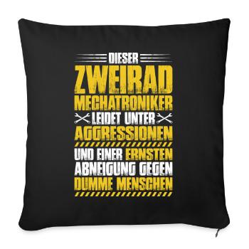 Zweiradmechatroniker Motorrad Motorcycle Mechanic - Sofakissenbezug 45 x 45 cm - Schwarz - Vorne