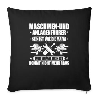 Machine and plant operators Machine operators - Sofa pillowcase 17,3'' x 17,3'' (45 x 45 cm) - black - Front
