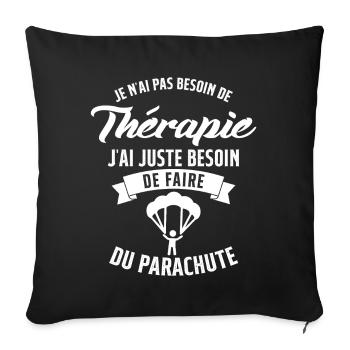Parachutisme Homme Femme Saut en Parachute Cadeau - Housse de coussin décorative 45 x 45 cm - noir - Devant