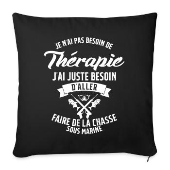 Pêche Sous Marine en Plongée Chasse Sous Marine - Housse de coussin décorative 45 x 45 cm - noir - Devant
