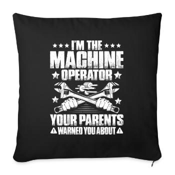 Machine and plant operators Machine operators - Sofa pillowcase 17,3'' x 17,3'' (45 x 45 cm) - black - Front