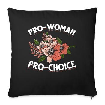 Pro-Choice Women's Rights Empowered Flowers - Sofa pillowcase 17,3'' x 17,3'' (45 x 45 cm) - black - Front