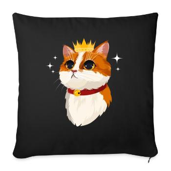 Katzenkrone Mädchen Frauen Niedlich Feline - Sofakissenbezug 45 x 45 cm - Schwarz - Vorne