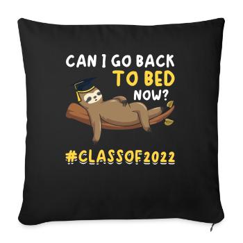 Graduation Sloth Men Women Graduated 2022 - Sofa pillowcase 17,3'' x 17,3'' (45 x 45 cm) - black - Front