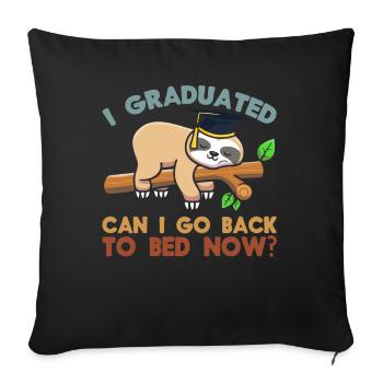 Faultier Männer Frauen Graduierung - Sofakissenbezug 45 x 45 cm - Schwarz - Vorne