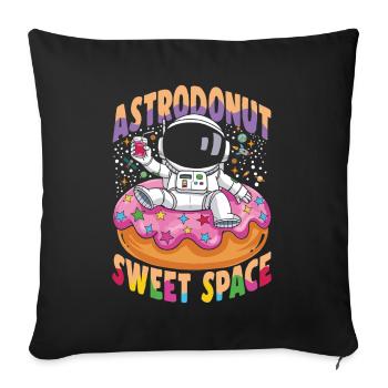 Astrondonut Sweet Space für einen Astronauten mit - Sofakissenbezug 45 x 45 cm - Schwarz - Vorne
