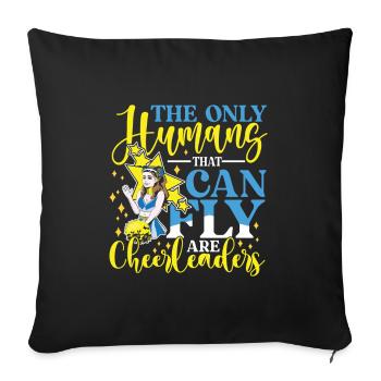 THE ONLY HUMANS THAT CAN FLY ARE CHEERLEADERS - Sofakissenbezug 45 x 45 cm - Schwarz - Vorne