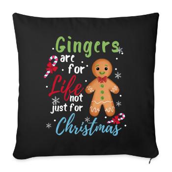 Ingwer ist für das Leben Tee für Weihnachten - Sofakissenbezug 45 x 45 cm - Schwarz - Vorne