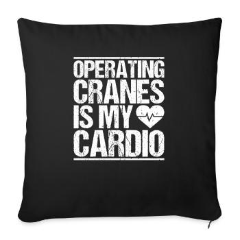 Kranführer Kranfahrer Kran Crane Operator - Sofakissenbezug 45 x 45 cm - Schwarz - Vorne