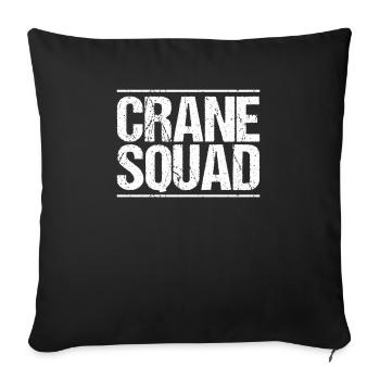 Kranführer Kranfahrer Kran Crane Operator - Sofakissenbezug 45 x 45 cm - Schwarz - Vorne