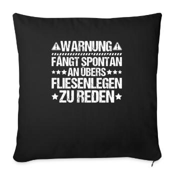 Fliesenleger Plattenleger Mosaikleger Floor Tiler - Sofakissenbezug 45 x 45 cm - Schwarz - Vorne