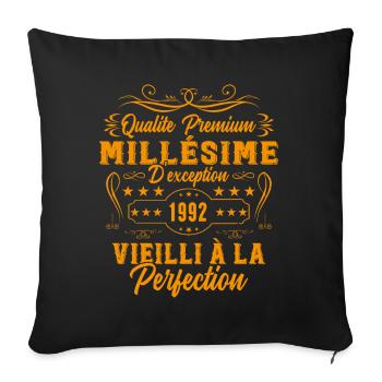 Millésime 1992, Cadeau D'anniversaire Vintage 1992 - Housse de coussin décorative 45 x 45 cm - noir - Devant