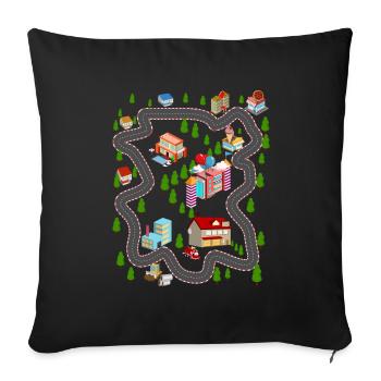 Chemise tapis de voiture pour papa New Sity - Housse de coussin décorative 45 x 45 cm - noir - Devant