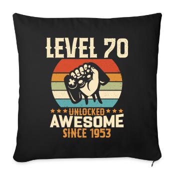 Level 70 Year Unlock Gaming Birthday Gift - Sofa pillowcase 17,3'' x 17,3'' (45 x 45 cm) - black - Front