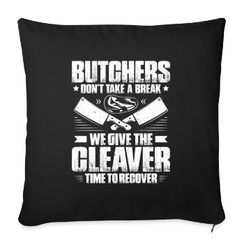 Butcher butcher meat shop butcher shop butcher - Sofa pillowcase 17,3'' x 17,3'' (45 x 45 cm) - black - Front