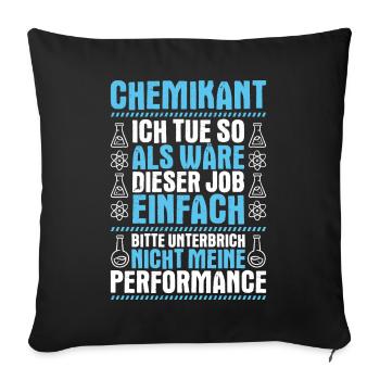 Chemikant Chemikantin chemistry chemical industry - Sofa pillowcase 17,3'' x 17,3'' (45 x 45 cm) - black - Front