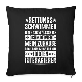 Rettungsschwimmer Wasserrettung Lifesaver - Sofakissenbezug 45 x 45 cm - Schwarz - Vorne