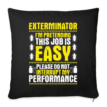 Exterminateur de lutte antiparasitaire Exterminateur - Housse de coussin décorative 45 x 45 cm - noir - Devant