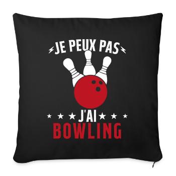 Je Peux Pas J'ai Bowling - Housse de coussin décorative 45 x 45 cm - noir - Devant