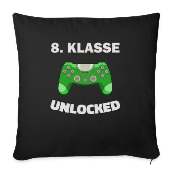 8. Klasse Gamer Deko Zocker Schule Kinder Geschenk - Sofakissenbezug 45 x 45 cm - Schwarz - Vorne