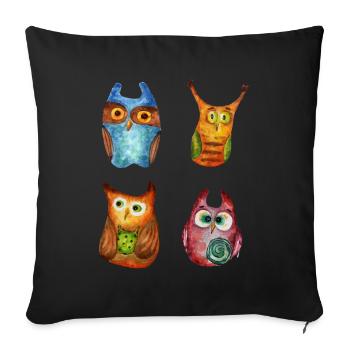 Owl Eagle Owl Animal Forest Animal Little Owl Barn Owl Fun - Sofa pillowcase 17,3'' x 17,3'' (45 x 45 cm) - black - Front