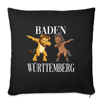 Baden Würtemberg Löwe Stute Pferd Schwabe - Sofakissenbezug 45 x 45 cm - Schwarz - Vorne