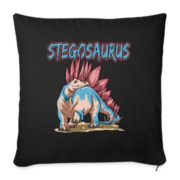 Stegosaurus Dinosaurier - Sofakissenbezug 45 x 45 cm - Schwarz - Vorne