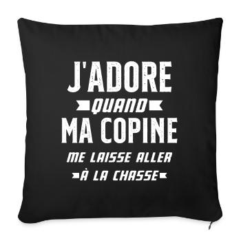 J'adore quand Ma Copine - Housse de coussin décorative 45 x 45 cm - noir - Devant