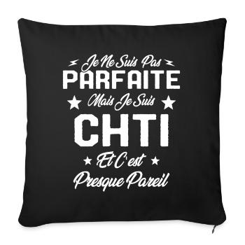 Je ne Suis pas Parfaite Mais je suis Chti Cadeau - Housse de coussin décorative 45 x 45 cm - noir - Devant