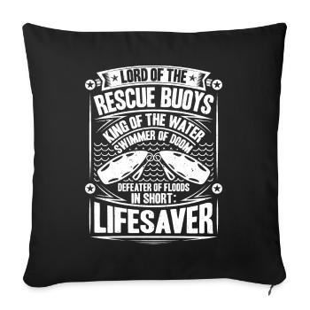 Sauveteur sauvetage aquatique sauveteur - Housse de coussin décorative 45 x 45 cm - noir - Devant