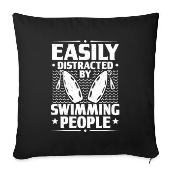 Sauveteur sauvetage aquatique sauveteur - Housse de coussin décorative 45 x 45 cm - noir - Devant