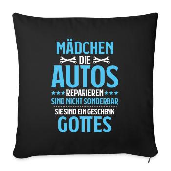 KFZ-Mechatroniker Car Mechanic Auto Mechanic - Sofakissenbezug 45 x 45 cm - Schwarz - Vorne