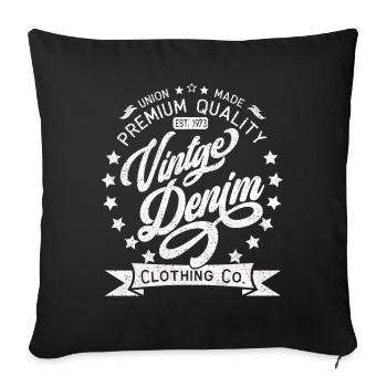 Vintage Denim Premium Product Clothing Co. Design - Sofa pillowcase 17,3'' x 17,3'' (45 x 45 cm) - black - Front