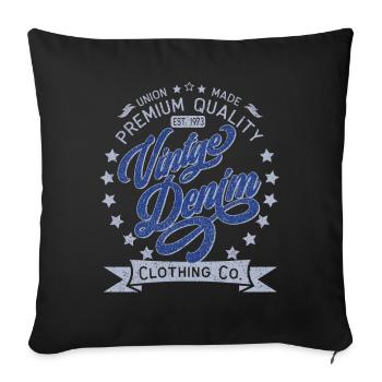 Vintage Denim Premium Product Clothing Co. Design - Sofa pillowcase 17,3'' x 17,3'' (45 x 45 cm) - black - Front
