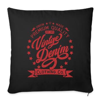 Vintage Denim Premium Product Clothing Co. Design - Sofa pillowcase 17,3'' x 17,3'' (45 x 45 cm) - black - Front