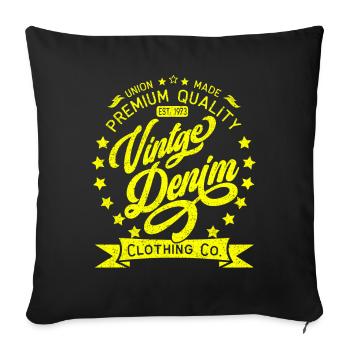 Vintage Denim Premium Product Clothing Co. Design - Sofa pillowcase 17,3'' x 17,3'' (45 x 45 cm) - black - Front