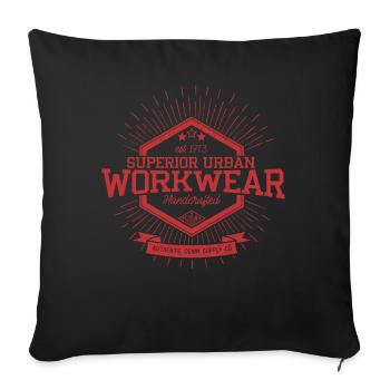 Superior Urban Workwear Handcrafted Vintage Denim - Housse de coussin décorative 45 x 45 cm - noir - Devant