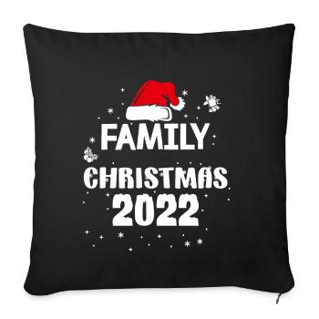 Family xmas - Sofakissenbezug 45 x 45 cm - Schwarz - Vorne