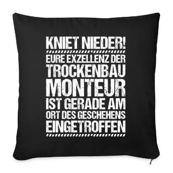 Trockenbaumonteur Trockenbau Drywaller - Sofakissenbezug 45 x 45 cm - Schwarz - Vorne