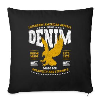 Legendäre American Eagle Denim Bekleidung USA - Sofakissenbezug 45 x 45 cm - Schwarz - Vorne