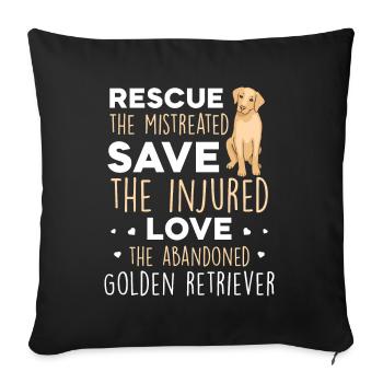 Love the abandoned Golden retriever - Sofakissenbezug 45 x 45 cm - Schwarz - Vorne