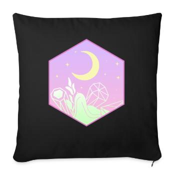 Pastel Goth Mond Kawaii Niedlicher Halbmond - Sofakissenbezug 45 x 45 cm - Schwarz - Vorne