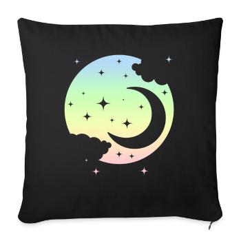 Kawaii Moon Pastel Goth Cute - Sofa pillowcase 17,3'' x 17,3'' (45 x 45 cm) - black - Front