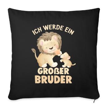 Großer Bruder Löwen - Sofakissenbezug 45 x 45 cm - Schwarz - Vorne