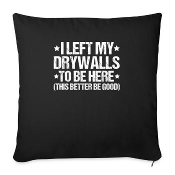 Drywall fitter Drywaller - Sofa pillowcase 17,3'' x 17,3'' (45 x 45 cm) - black - Front