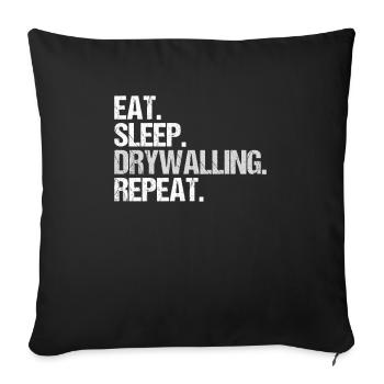 Drywall fitter Drywaller - Sofa pillowcase 17,3'' x 17,3'' (45 x 45 cm) - black - Front